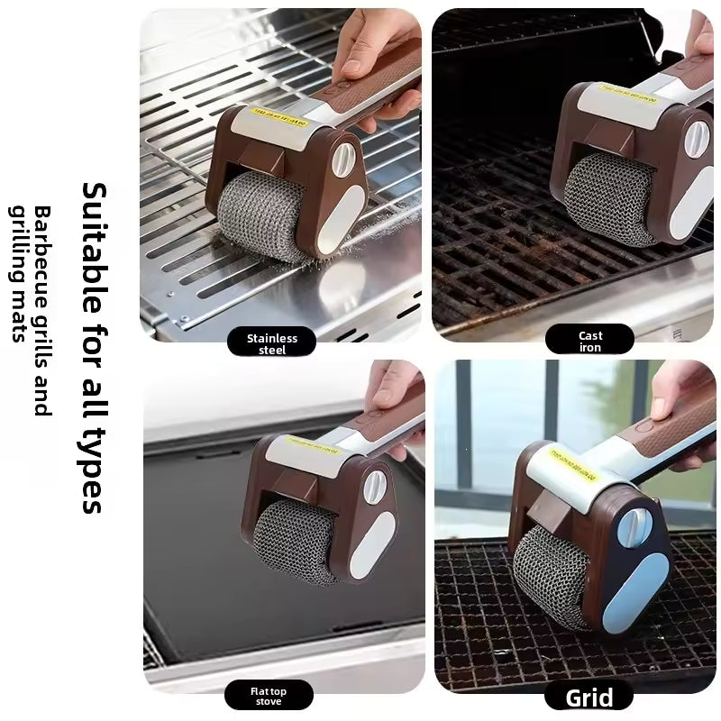 The Rolling Grill Cleaner – Rechargeable Stainless Steel BBQ Grill Cleaner